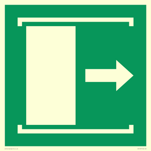 E033 safe condition door slides right to open